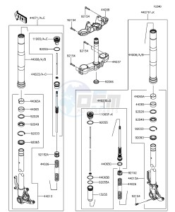 Z1000 ABS ZR1000GEFA FR GB XX (EU ME A(FRICA) drawing Front Fork