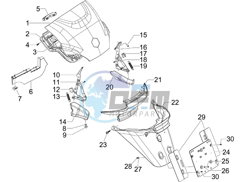 Rear cover - Splash guard