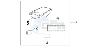 CBR1000RRA BR drawing REAR SEAT COWL GRAPHITE BLACK