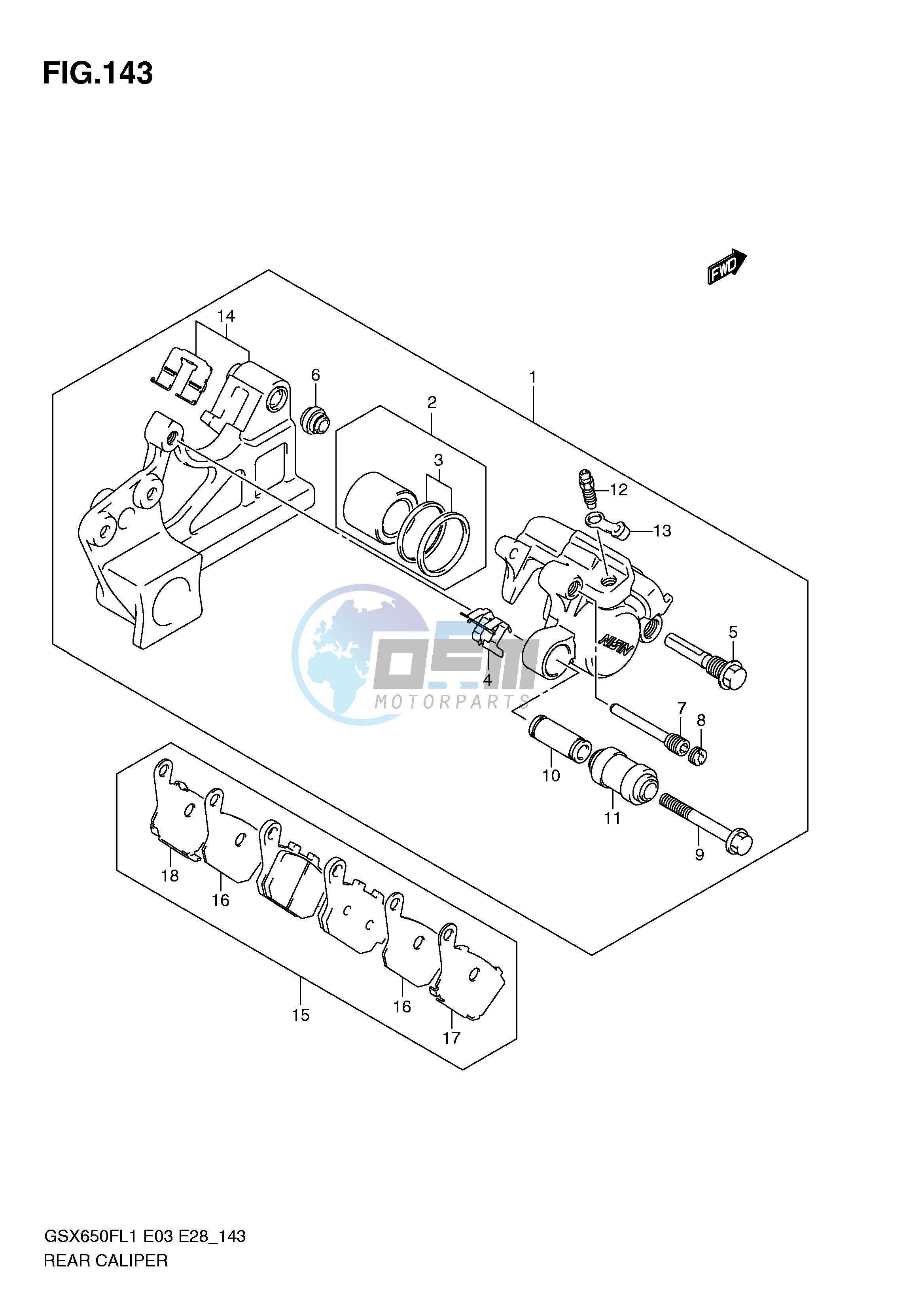 REAR CALIPER (GSX650FAL1 E28)