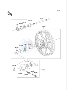 VN 750 A [VULCAN 750] (A6F) A6F drawing FRONT WHEEL