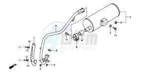 TRX90 FOURTRAX 90 drawing EXHAUST MUFFLER