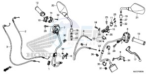 CB650FAE CB650FA 2ED drawing HANDLE LEVER/ SWITCH/ CABLE/ MIRROR