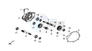 GTS 300i ABS drawing CRANKCASE - DRIVE SHAFT