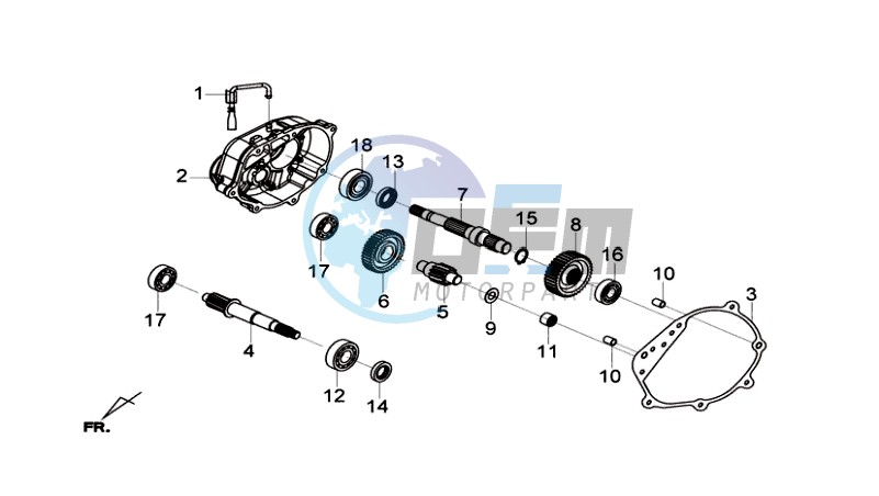 CRANKCASE - DRIVE SHAFT