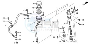 TRX650FA drawing RR. BRAKE MASTER CYLINDER