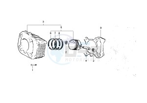 Zip 125 drawing Cylinder - Piston