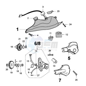 XR6 E EX drawing OIL TANK / OIL PUMP MIKUNI