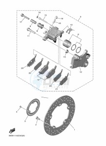 YZF690 YZF-R7 (BEBA) drawing REAR BRAKE CALIPER