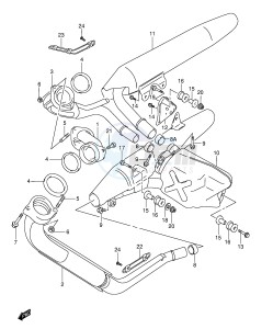 VL1500 (E2) drawing MUFFLER (MODEL W X Y)