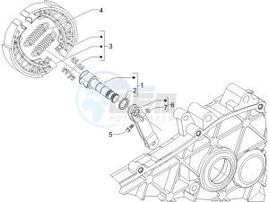 LX 125 4T E3 UK drawing Rear brake - Brake jaw