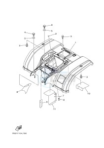 YFM350A YFM35GTXH GRIZZLY 350 2WD (B149) drawing REAR FENDER