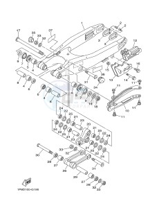 YZ250 (1SSH 1SSJ 1SSK 1SSL 1SSL) drawing REAR ARM