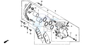 NV600C 400 drawing FRONT BRAKE CALIPER