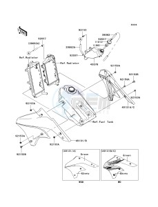 KLX 450 A [KLX450R] (A8F-A9F) A9F drawing ENGINE SHROUDS