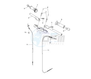 YZF R 125 drawing STEERING HANDLE AND CABLE