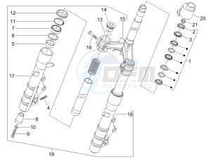 Nexus 500 e3 drawing Fork steering tube - Steering bearing unit