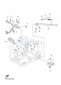 WR450F (B7R4) drawing STAND & FOOTREST