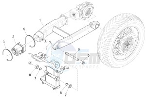 California 1400 Corazzieri 1380 drawing Swing arm