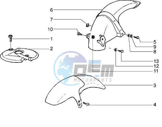 Front and rear mudguard