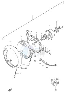 VS600GL (E2) INTRUDER drawing HEADLAMP (MODEL T V)