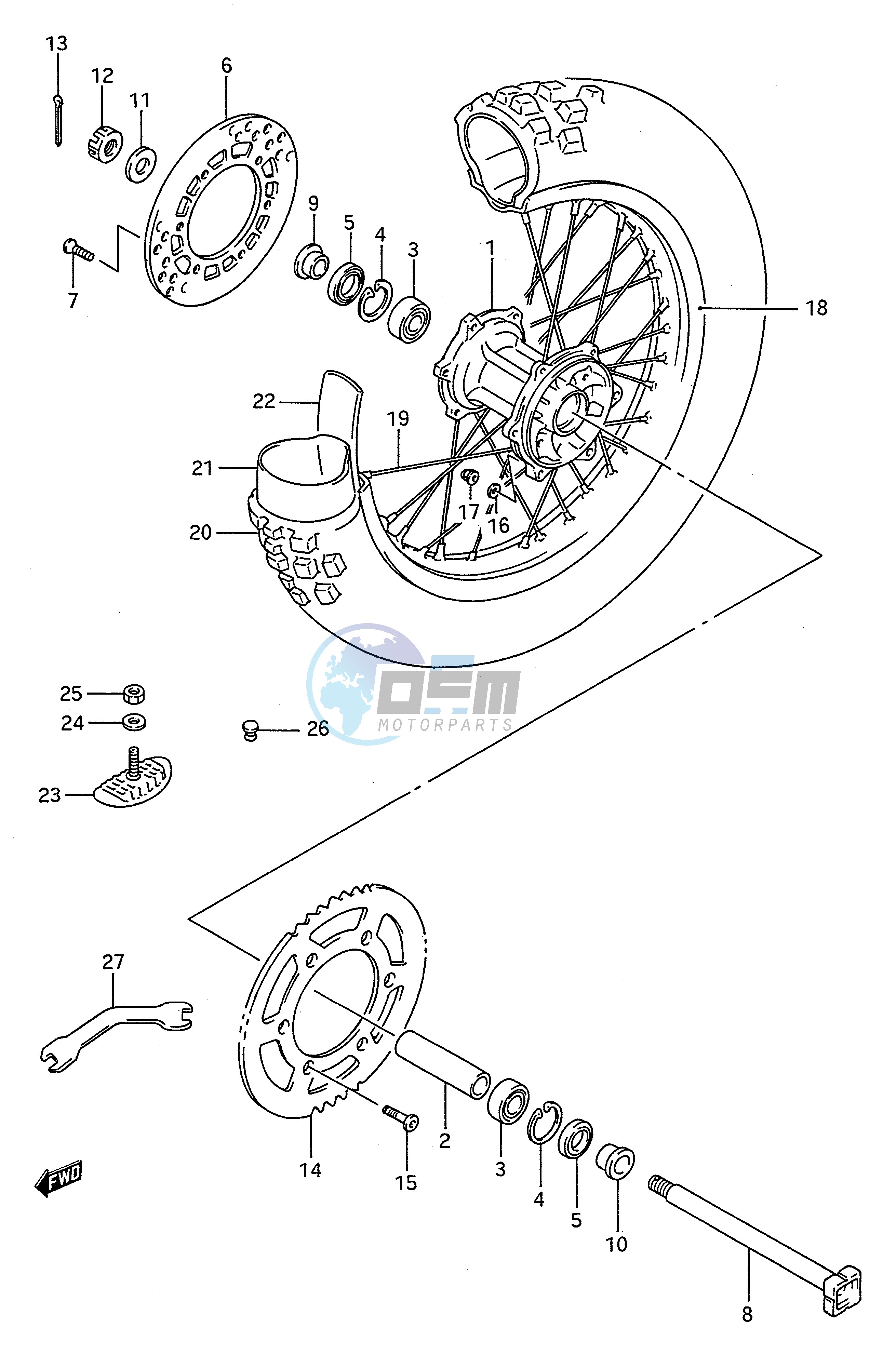 REAR WHEEL (MODEL K)