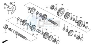 VT750CA drawing TRANSMISSION