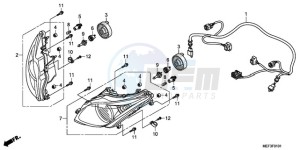 FJS400D9 F / CMF 2F drawing HEADLIGHT (FJS400D9/FJS40 0A)