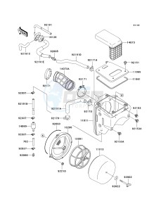 KLX 250 H [KLX250S] (H6F-H7F) H6F drawing AIR CLEANER