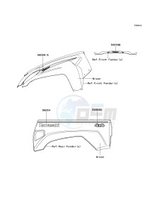 KRF 750 A [TERYX 750 4X4] (A8F) A8F drawing DECALS-- GREEN- -