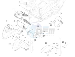 X Evo 125 Euro 3 (UK) drawing Wheel huosing - Mudguard