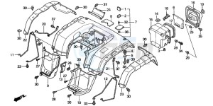 TRX350FE RANCHER 4X4 ES drawing REAR FENDER (TRX350TM/FM)