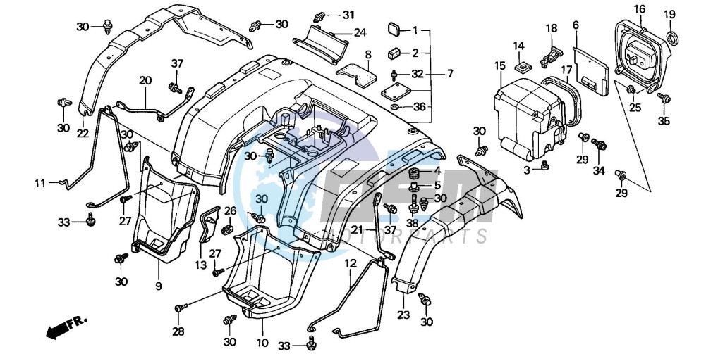 REAR FENDER (TRX350TM/FM)