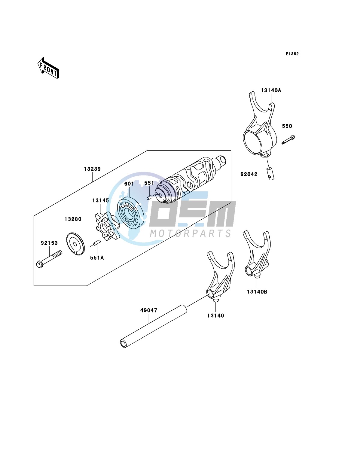 Gear Change Drum/Shift Fork(s)