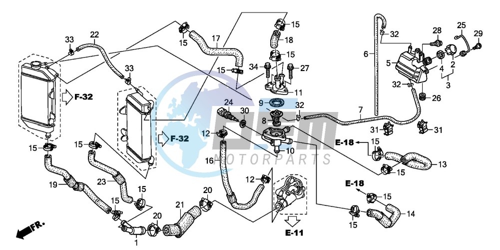 WATER HOSE/THERMOSTAT