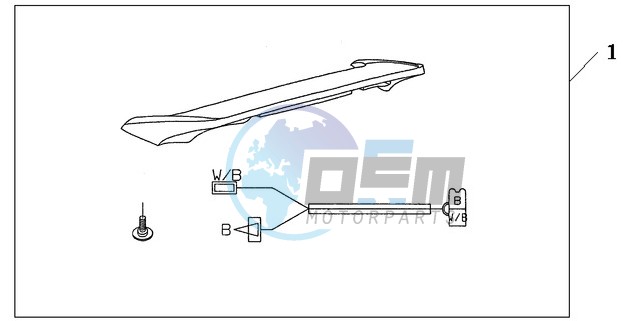 REAR SPOILER HONTEREY BLUE METALLIC