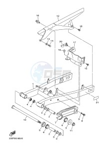 XJ6S ABS 600 DIVERSION (S-TYPE, ABS) (36D5) drawing REAR ARM