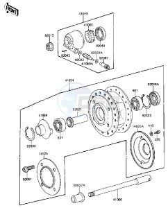 KZ 750 M [CSR TWIN] (M1) [CSR TWIN] drawing FRONT HUB