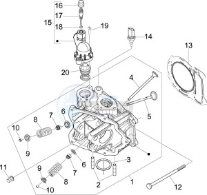 X7 300 ie Euro 3 drawing Cilinder head unit - Valve