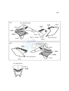 KLX450R KLX450AEF EU drawing Decals