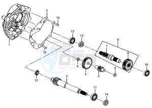 MIO 50 25KMH drawing CRANKCASE - DRIVE SHAFT