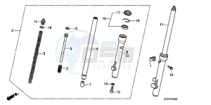 CRF70FB CRF70F ED drawing FRONT FORK