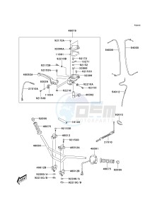 KSF 50 B [KFX50] (B7F-B9S) B8F drawing HANDLEBAR