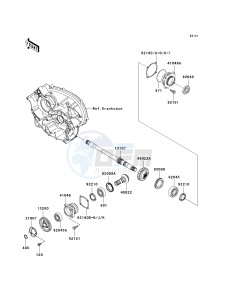 KVF650 D [BRUTE FORCE 650 4X4] (D1) D1 drawing FRONT BEVEL GEAR