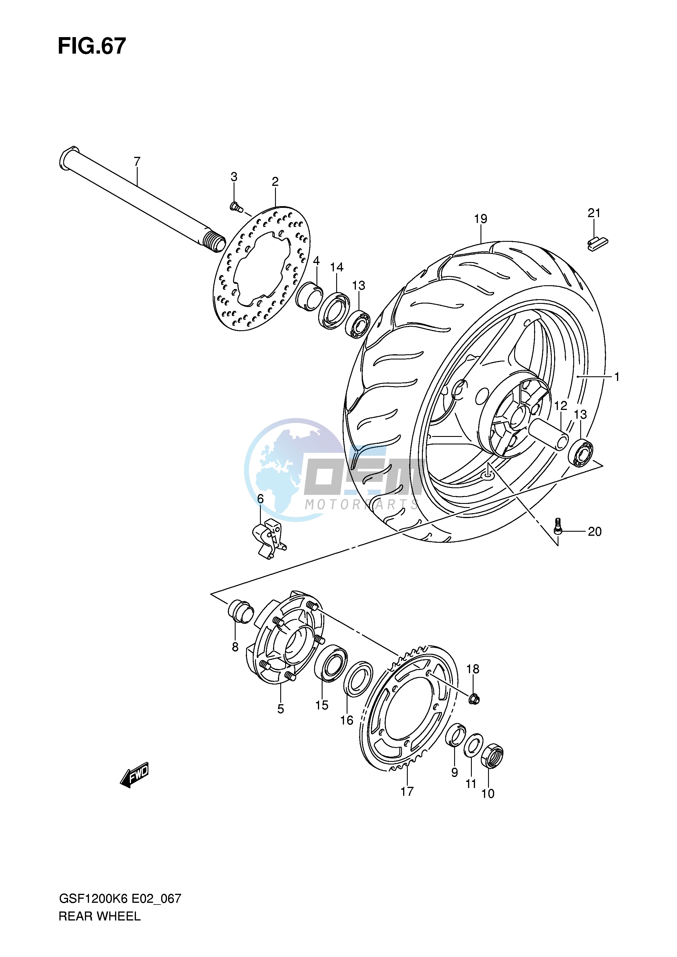 REAR WHEEL (GSF1200K6 SK6)