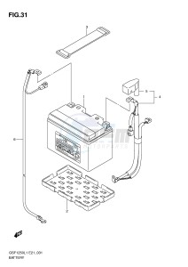 GSF1250 (E21) Bandit drawing BATTERY (GSF1250AL1 E21)