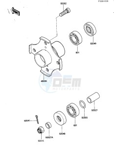 KLF 185 A [BAYOU 185] (A1-A1A) [BAYOU 185] drawing FRONT HUB