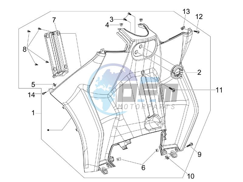 Front glove-box - Knee-guard panel