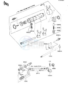 KZ 550 D [GPZ] (D1) [GPZ] drawing GEAR CHANGE MECHANISM