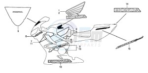 CBR600F4 drawing STRIPE (CBR600FS2)